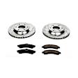 K2057 Front Brake Disc and Pad Kit, Silver zinc-plated, Cross-drilled and Slotted, 6 Lugs, 305 mm, Carbon Fiber Ceramic, Z23 Evolution Sport Series