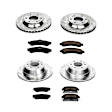 4-Wheel Set Power Stop&reg; K2058 Front and Rear Z23 Daily Carbon-Fiber Ceramic Brake Pad and Drilled & Slotted Rotor Kit