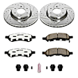 K2059-26 Front Brake Disc and Pad Kit, Silver zinc-plated, Cross-drilled and Slotted, 6 Lugs, 324 mm, Carbon Fiber Ceramic, Z26 Street Warrior Carbon-Fiber Ceramic Series
