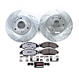 K2067-36 Front Brake Disc and Pad Kit, Silver zinc-plated, Cross-drilled and Slotted, 6 Lugs, 330 mm, Carbon Fiber Ceramic, Z36 Extreme Truck And Tow