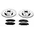 K2067 Front Brake Disc and Pad Kit, Silver zinc-plated, Cross-drilled and Slotted, 6 Lugs, 330 mm, Carbon Fiber Ceramic, Z23 Evolution Sport Series