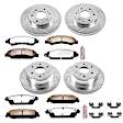 4-Wheel Set Power Stop&reg; K2068-36 Front and Rear Z36 Truck Carbon-Fiber Ceramic Brake Pad and Drilled & Slotted Rotor Kit