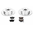 K206 Rear Brake Disc and Pad Kit, Silver zinc-plated, Cross-drilled and Slotted, 5 Lugs, 304.4 mm, Carbon Fiber Ceramic, Z23 Evolution Sport Series