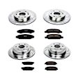 4-Wheel Set Power Stop&reg; K2070 Front and Rear Z23 Daily Carbon-Fiber Ceramic Brake Pad and Drilled & Slotted Rotor Kit