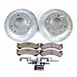 K2071-36 Front Brake Disc and Pad Kit, Cross-drilled and Slotted 8 Lugs 325 mm Carbon Fiber Ceramic Z36 Extreme Truck And Tow