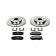 K2090 Front Brake Disc and Pad Kit, Silver zinc-plated, Cross-drilled and Slotted, 5 Lugs, 296 mm, Carbon Fiber Ceramic, Z23 Evolution Sport Series