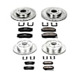4-Wheel Set Power Stop&reg; K2091 Front and Rear Z23 Daily Carbon-Fiber Ceramic Brake Pad and Drilled & Slotted Rotor Kit