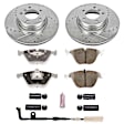 K2110-26 Front Brake Disc and Pad Kit, Silver zinc-plated, Cross-drilled and Slotted, 5 Lugs, 324 mm, Carbon Fiber Ceramic, Z26 Street Warrior Carbon-Fiber Ceramic Series