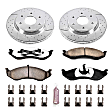 K2119-36 Front Brake Disc and Pad Kit, Cross-drilled and Slotted 5 Lugs 280 mm Carbon Fiber Ceramic Z36 Extreme Truck And Tow