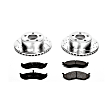 K2119 Front Brake Disc and Pad Kit, Silver zinc-plated, Cross-drilled and Slotted, 5 Lugs, 280 mm, Carbon Fiber Ceramic, Z23 Evolution Sport Series