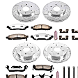 4-Wheel Set Power Stop&reg; K212-36 Front and Rear Z36 Truck Carbon-Fiber Ceramic Brake Pad and Drilled & Slotted Rotor Kit