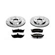 K2140 Front Brake Disc and Pad Kit, Silver zinc-plated, Cross-drilled and Slotted, 5 Lugs, 282 mm, Carbon Fiber Ceramic, Z23 Evolution Sport Series