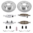 K2147-26 Front Brake Disc and Pad Kit, Silver zinc-plated, Cross-drilled and Slotted, 5 Lugs, 305 mm, Carbon Fiber Ceramic, Z26 Street Warrior Carbon-Fiber Ceramic Series