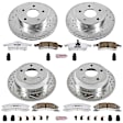 4-Wheel Set Power Stop&reg; K2148-26 Front and Rear Z26 Muscle Carbon-Fiber Ceramic Brake Pad and Drilled & Slotted Rotor Kit