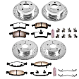 4-Wheel Set Power Stop&reg; K2148-36 Front and Rear Z36 Truck Carbon-Fiber Ceramic Brake Pad and Drilled & Slotted Rotor Kit
