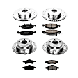 4-Wheel Set Power Stop&reg; K2148 Front and Rear Z23 Daily Carbon-Fiber Ceramic Brake Pad and Drilled & Slotted Rotor Kit