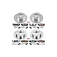 4-Wheel Set Power Stop&reg; K2154-36 Front and Rear Z36 Truck Carbon-Fiber Ceramic Brake Pad and Drilled & Slotted Rotor Kit