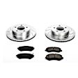 K2160 Front Brake Disc and Pad Kit, Silver zinc-plated, Cross-drilled and Slotted, 5 Lugs, 288 mm, Carbon Fiber Ceramic, Z23 Evolution Sport Series