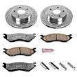 K2165-36 Front Brake Disc and Pad Kit, Silver zinc-plated, Cross-drilled and Slotted, 5 Lugs, 336 mm, Carbon Fiber Ceramic, Z36 Extreme Truck And Tow
