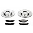 K2165 Front Brake Disc and Pad Kit, Cross-drilled and Slotted 5 Lugs 336 mm Carbon Fiber Ceramic Z23 Evolution Sport Series