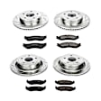 4-Wheel Set Power Stop&reg; K2166 Front and Rear Z23 Daily Carbon-Fiber Ceramic Brake Pad and Drilled & Slotted Rotor Kit