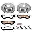 K2167-36 Front Brake Disc and Pad Kit, Silver zinc-plated, Cross-drilled and Slotted, 5 Lugs, 336 mm, Carbon Fiber Ceramic, Z36 Extreme Truck And Tow