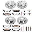4-Wheel Set Power Stop&reg; K2168-36 Front and Rear Z36 Truck Carbon-Fiber Ceramic Brake Pad and Drilled & Slotted Rotor Kit