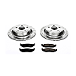 K2172 Rear Brake Disc and Pad Kit, Silver zinc-plated, Cross-drilled and Slotted, 5 Lugs, 352 mm, Carbon Fiber Ceramic, Z23 Evolution Sport Series