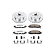 K2187-36 Front Brake Disc and Pad Kit, Silver zinc-plated, Cross-drilled and Slotted, 6 Lugs, 308 mm, Carbon Fiber Ceramic, Z36 Extreme Truck And Tow