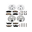 4-Wheel Set Power Stop&reg; K2188 Front and Rear Z23 Daily Carbon-Fiber Ceramic Brake Pad and Drilled & Slotted Rotor Kit