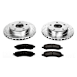 K2193 Front Brake Disc and Pad Kit, Silver zinc-plated, Cross-drilled and Slotted, 5 Lugs, 312 mm, Carbon Fiber Ceramic, Z23 Evolution Sport Series