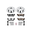 K2197-36 Rear Brake Disc and Pad Kit, Silver zinc-plated, Cross-drilled and Slotted, 5 Lugs, 285 mm, Carbon Fiber Ceramic, Z36 Extreme Truck And Tow