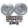 K2203-36 Front Brake Disc and Pad Kit, Cross-drilled and Slotted 8 Lugs 353 mm Carbon Fiber Ceramic Z36 Extreme Truck And Tow