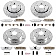 4-Wheel Set Power Stop&reg; K2220-26 Front and Rear Z26 Muscle Carbon-Fiber Ceramic Brake Pad and Drilled & Slotted Rotor Kit