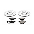 K2259 Front Brake Disc and Pad Kit, Silver zinc-plated, Cross-drilled and Slotted, 5 Lugs, 312 mm, Carbon Fiber Ceramic, Z23 Evolution Sport Series