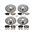 4-Wheel Set Power Stop&reg; K2260 Front and Rear Z23 Daily Carbon-Fiber Ceramic Brake Pad and Drilled & Slotted Rotor Kit