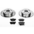 2000 Honda Accord - Rear Brake Disc and Pad Kit, Silver zinc-plated, Cross-drilled and Slotted, 5 Lugs, 259 mm, Carbon Fiber Ceramic, 3.0L 6Cyl, Z23 Evolution Sport Series