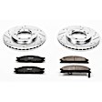 K2278 Front Brake Disc and Pad Kit, Cross-drilled and Slotted 6 Lugs 259 mm Carbon Fiber Ceramic RWD Z23 Evolution Sport Series