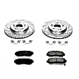 K228 Front Brake Disc and Pad Kit, Cross-drilled and Slotted 5 Lugs 296 mm Carbon Fiber Ceramic Z23 Evolution Sport Series