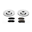 K2292 Front Brake Disc and Pad Kit, Silver zinc-plated, Cross-drilled and Slotted, 5 Lugs, 299.9 mm, Carbon Fiber Ceramic, Z23 Evolution Sport Series