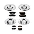 2007 Acura TL - Front and Rear Brake Disc and Pad Kit, Silver zinc-plated, Cross-drilled and Slotted, 5 Lugs, 282 mm, Carbon Fiber Ceramic, 1 Piston Front Calipers, 3.2L 6Cyl, Z23 Evolution Sport Series