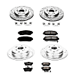 4-Wheel Set Power Stop&reg; K229 Front and Rear Z23 Daily Carbon-Fiber Ceramic Brake Pad and Drilled & Slotted Rotor Kit