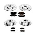 2007 Honda Pilot - Front and Rear Brake Disc and Pad Kit, Cross-drilled and Slotted, 5 Lugs, 299.9 mm, Carbon Fiber Ceramic, 3.5L 6Cyl, Z23 Evolution Sport Series