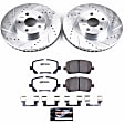 K2316-26 Front Brake Disc and Pad Kit, Cross-drilled and Slotted 5 Lugs 275 mm Carbon Fiber Ceramic Z26 Street Warrior Carbon-Fiber Ceramic Series