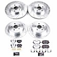 4-Wheel Set Power Stop&reg; K2317-26 Front and Rear Z26 Muscle Carbon-Fiber Ceramic Brake Pad and Drilled & Slotted Rotor Kit