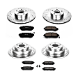 4-Wheel Set Power Stop&reg; K2376 Front and Rear Z23 Daily Carbon-Fiber Ceramic Brake Pad and Drilled & Slotted Rotor Kit