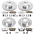 4-Wheel Set Power Stop&reg; K2387-26 Front and Rear Z26 Muscle Carbon-Fiber Ceramic Brake Pad and Drilled & Slotted Rotor Kit
