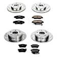 2005 Acura RSX - Front and Rear Brake Disc and Pad Kit, Silver zinc-plated, Cross-drilled and Slotted, 5 Lugs, 259 mm, Carbon Fiber Ceramic, 2.0L 4Cyl, Z23 Evolution Sport Series