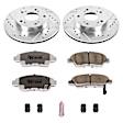 K2389-26 Front Brake Disc and Pad Kit, Silver zinc-plated, Cross-drilled and Slotted, 5 Lugs, 261.6 mm, Carbon Fiber Ceramic, Z26 Street Warrior Carbon-Fiber Ceramic Series