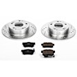 K2391 Rear Brake Disc and Pad Kit, Silver zinc-plated, Cross-drilled and Slotted, 5 Lugs, 259.8 mm, Carbon Fiber Ceramic, Z23 Evolution Sport Series